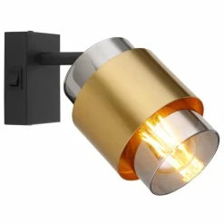 Applique murale Globo MILLEY Laiton, Noir, 1 lumière