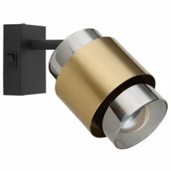 Applique murale Globo MILLEY Laiton, Noir, 1 lumière