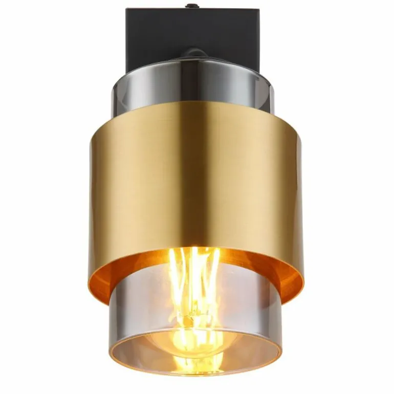 Applique murale Globo MILLEY Laiton, Noir, 1 lumière