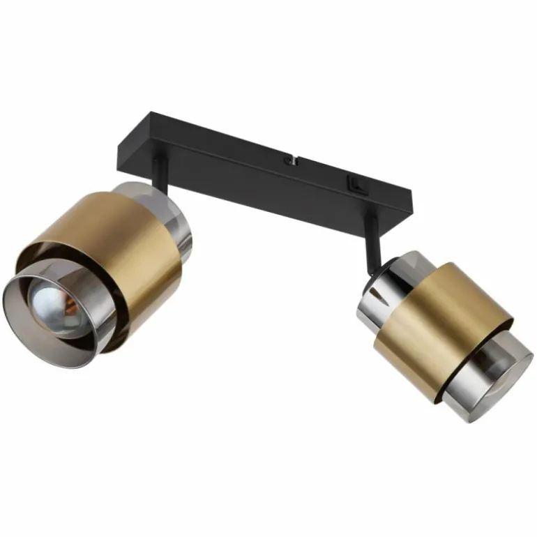 Applique murale Globo MILLEY Laiton, Noir, 2 lumières