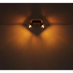 Applique murale Globo MILLEY Laiton, Noir, 2 lumières