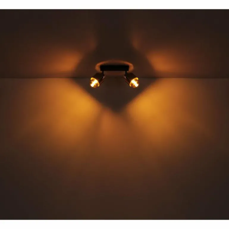 Applique murale Globo MILLEY Laiton, Noir, 2 lumières