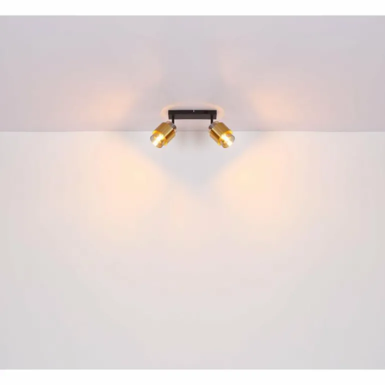 Applique murale Globo MILLEY Laiton, Noir, 2 lumières