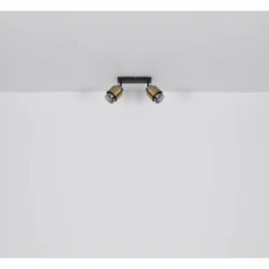 Applique murale Globo MILLEY Laiton, Noir, 2 lumières