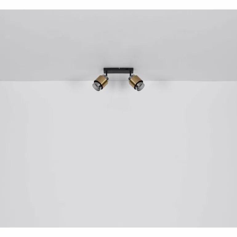 Applique murale Globo MILLEY Laiton, Noir, 2 lumières