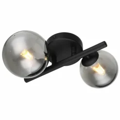 Applique murale Globo RIHA LED Noir, 2 lumières