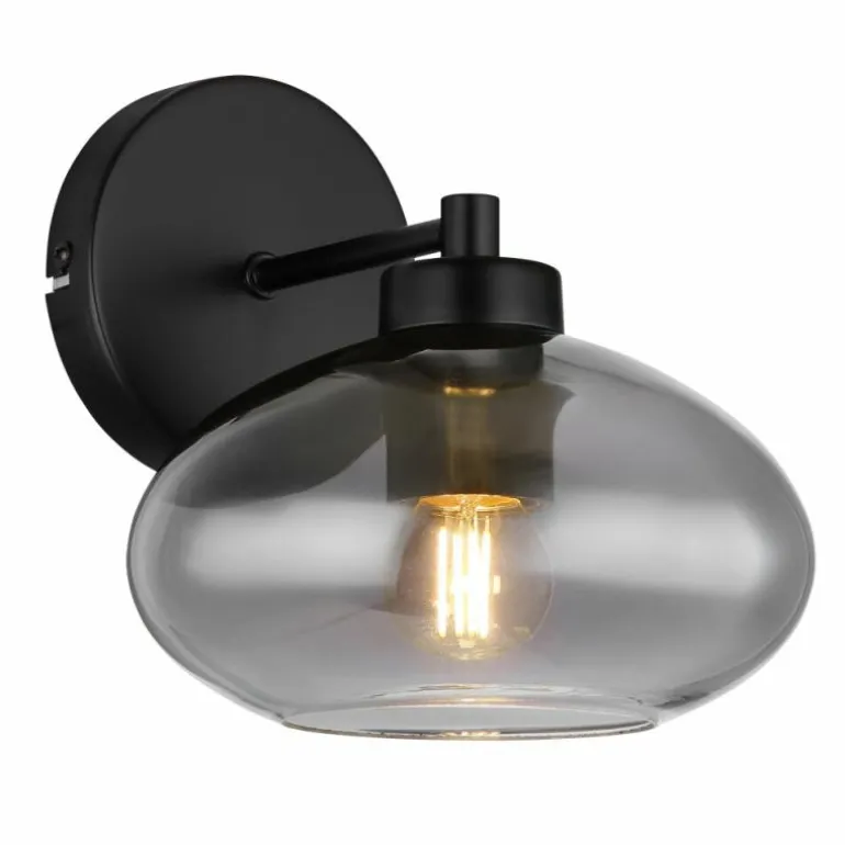 Applique murale Globo SHAUN Noir, 1 lumière