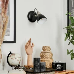 Applique murale Gralingen Nickel mat, Noir, Blanc, 1 lumière