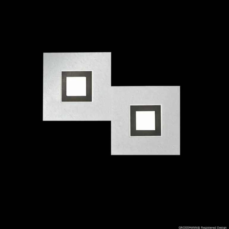 Applique murale Grossmann KARREE LED Aluminium, Noir, 2 lumières