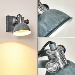 Applique murale Gudo Gris, Blanc, 1 lumière