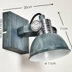 Applique murale Gudo Gris, Blanc, 1 lumière