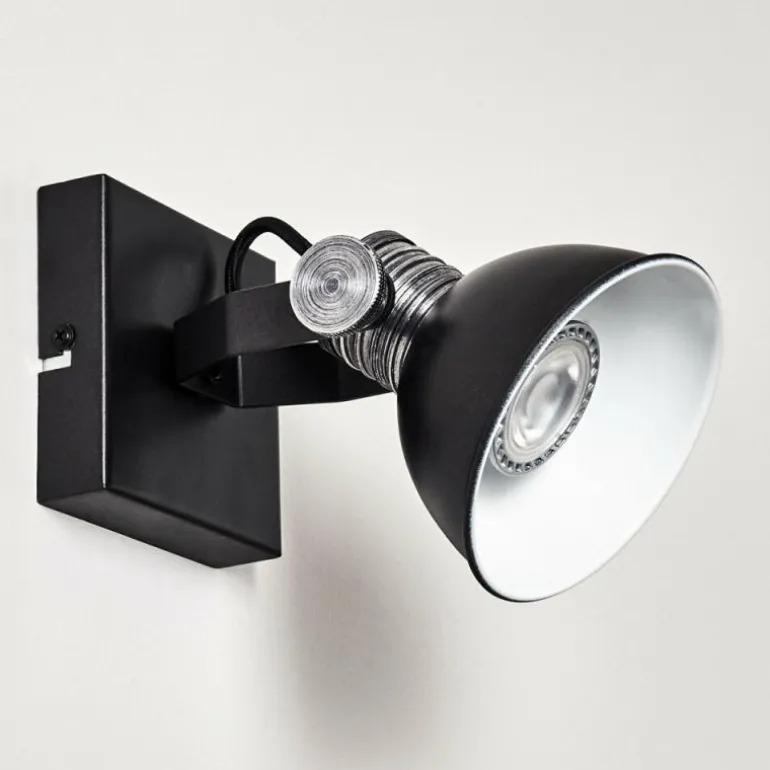 Applique murale Gudo Noir, Blanc, 1 lumière