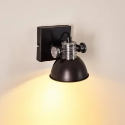 Applique murale Gudo Noir, Blanc, 1 lumière
