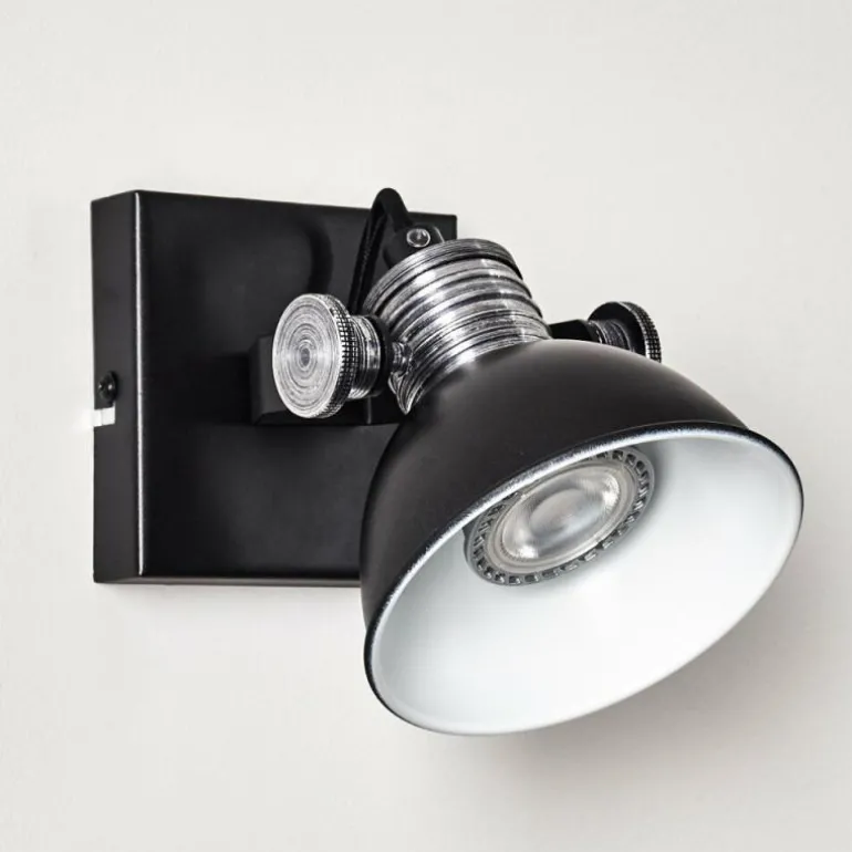 Applique murale Gudo Noir, Blanc, 1 lumière