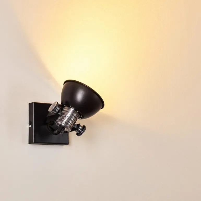 Applique murale Gudo Noir, Blanc, 1 lumière