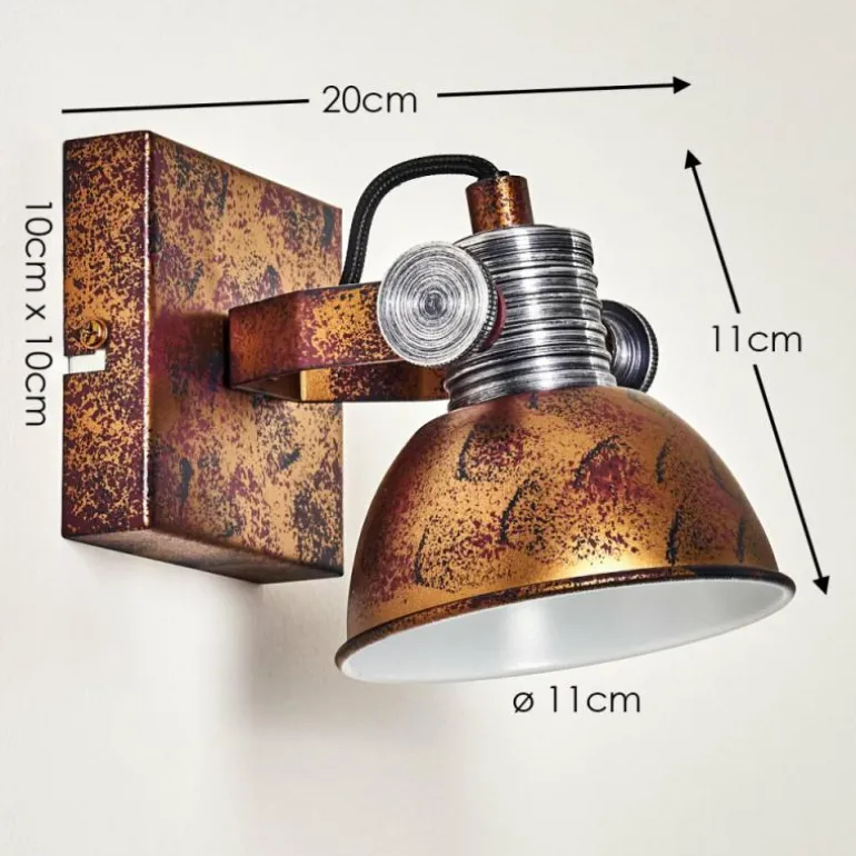 Applique murale Gudo Rouille, Blanc, 1 lumière