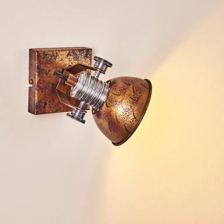 Applique murale Gudo Rouille, Blanc, 1 lumière