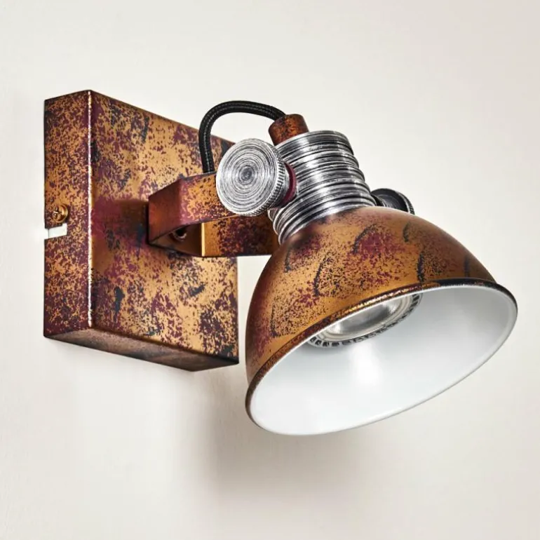 Applique murale Gudo Rouille, Blanc, 1 lumière