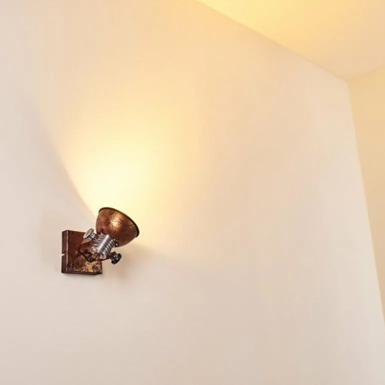 Applique murale Gudo Rouille, Blanc, 1 lumière