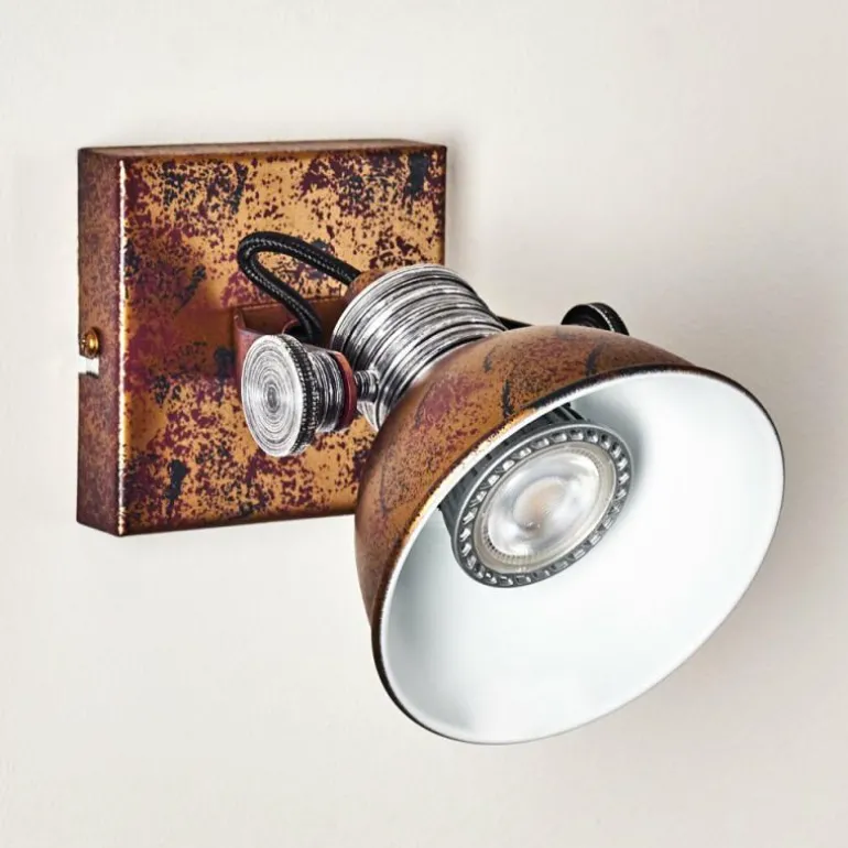 Applique murale Gudo Rouille, Blanc, 1 lumière