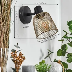 Applique murale Guitton Noir, 1 lumière