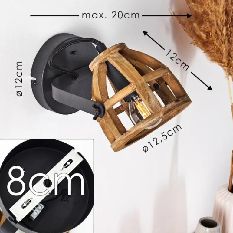 Applique murale Haervej Noir, 1 lumière