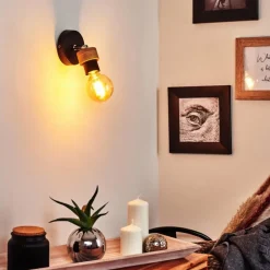 Applique murale Harran Chrome, Noir, 1 lumière