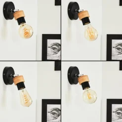 Applique murale Harran Chrome, Noir, 1 lumière