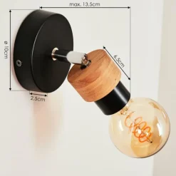 Applique murale Harran Chrome, Noir, 1 lumière