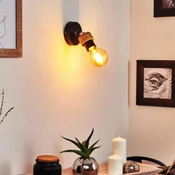 Applique murale Harran Chrome, Noir, 1 lumière