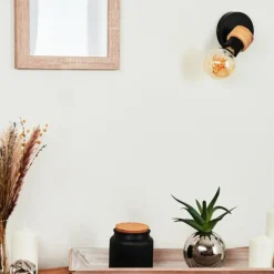 Applique murale Harran Chrome, Noir, 1 lumière