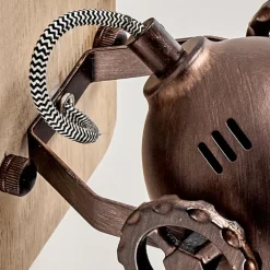 Applique murale Herford Bois clair, Cuivre, 1 lumière