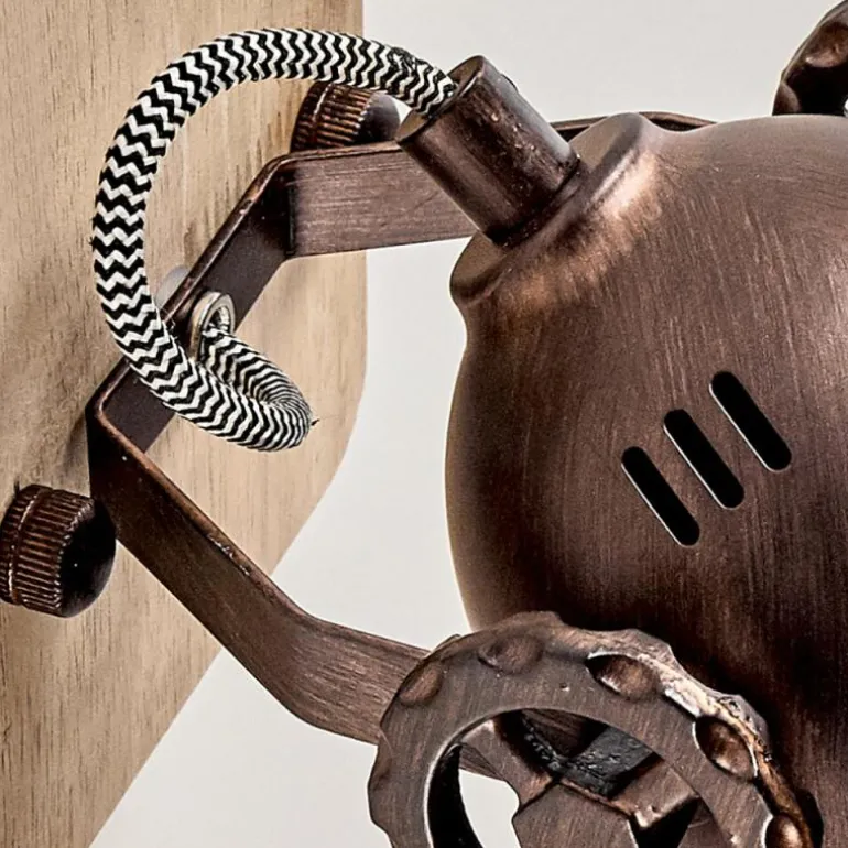 Applique murale Herford Bois clair, Cuivre, 1 lumière