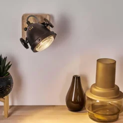 Applique murale Herford Bois clair, Cuivre, 1 lumière