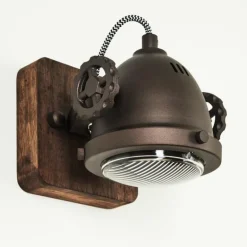 Applique murale Herford Brun, Bois foncé, 1 lumière