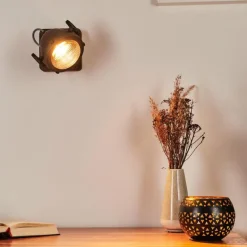 Applique murale Herford Brun, Bois foncé, 1 lumière