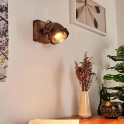 Applique murale Herford Bois foncé, Rouille, 1 lumière