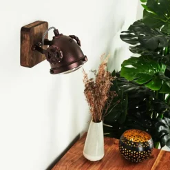 Applique murale Herford Bois foncé, Rouille, 1 lumière