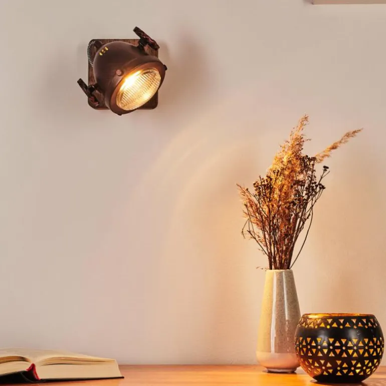 Applique murale Herford Bois foncé, Rouille, 1 lumière