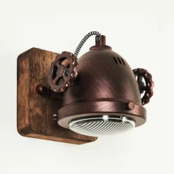 Applique murale Herford Bois foncé, Rouille, 1 lumière