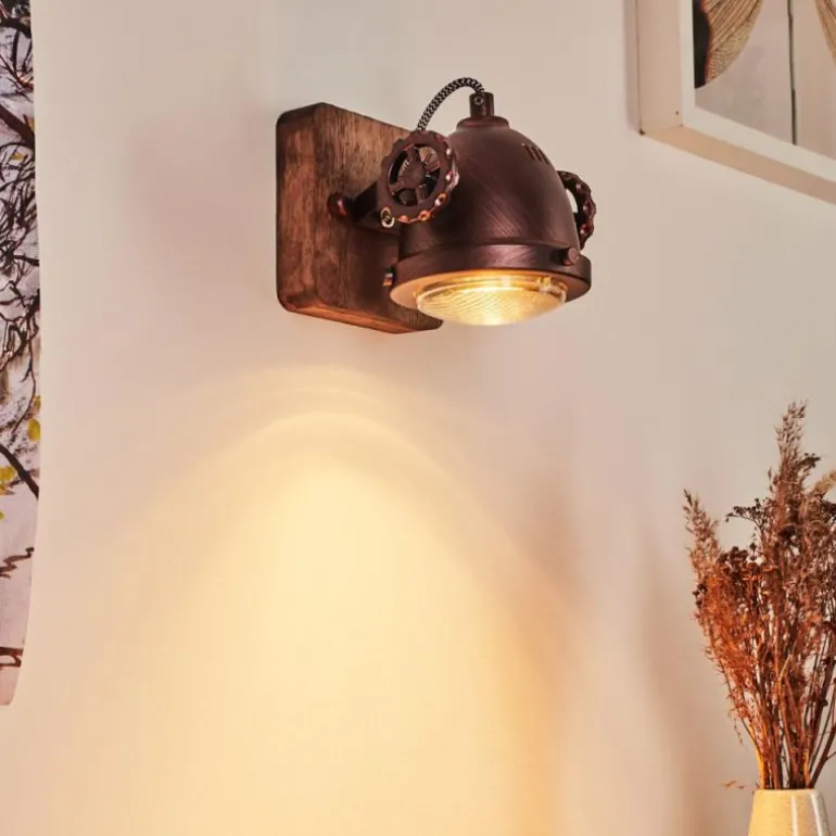 Applique murale Herford Bois foncé, Rouille, 1 lumière