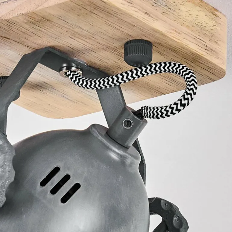 Applique murale Herford Gris, Bois clair, 1 lumière