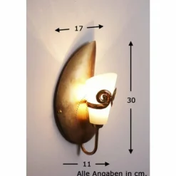 Applique murale Holländer DOPPIONE Or, Laiton, 1 lumière