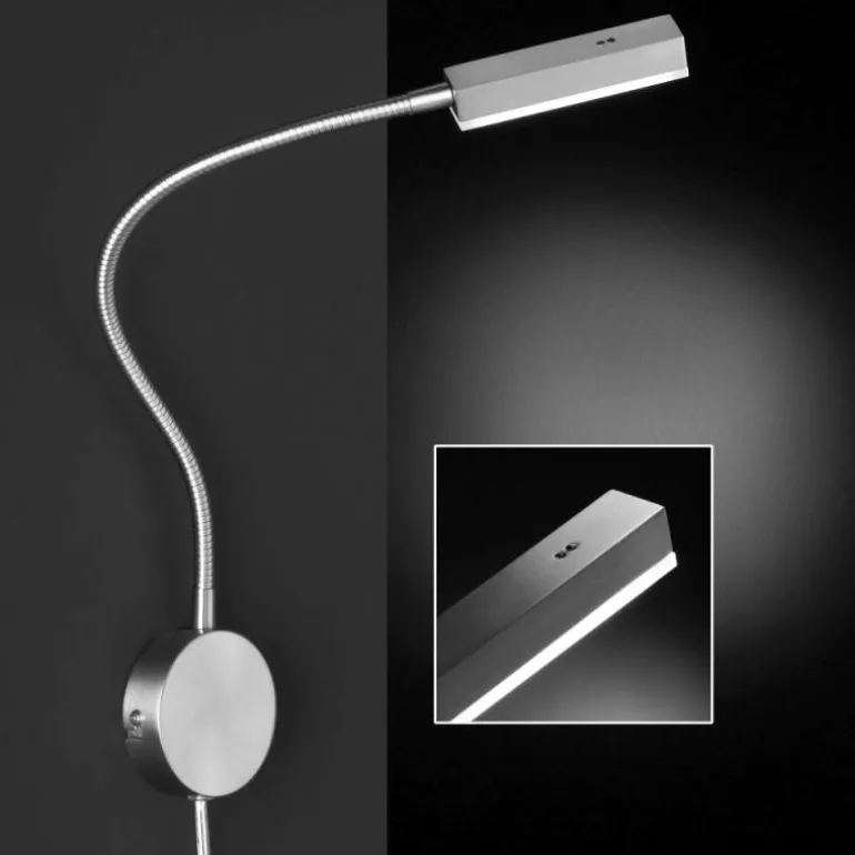Applique murale Honsel Raik LED Nickel mat, 1 lumière