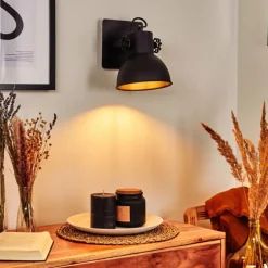 Applique murale Hora Noir, 1 lumière