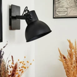 Applique murale Hora Noir, 1 lumière