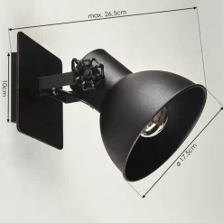 Applique murale Hora Noir, 1 lumière