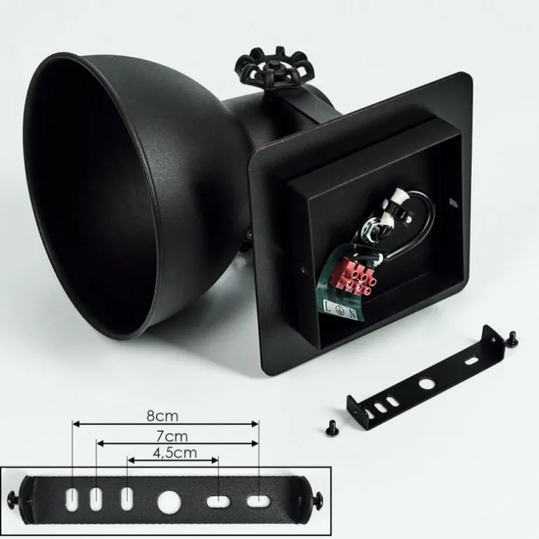 Applique murale Hora Noir, 1 lumière