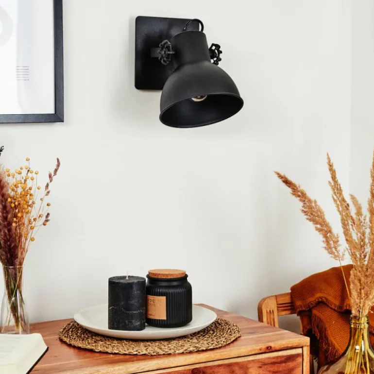 Applique murale Hora Noir, 1 lumière