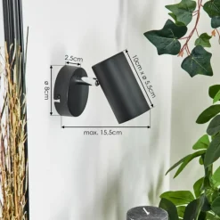 Applique murale Javel Noir, 1 lumière